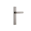 IVER Bronte Door Lever Handle On Rectangular Backplate | Passage Lever Set Only | 7 Finishes - Satin Nickel