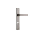 IVER Bronte Door Lever Handle On Rectangular Backplate | Entrance Lever Set Only | 7 Finishes - Satin Nickel