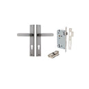 IVER Bronte Door Lever Handle On Rectangular Backplate | Entrance Kit (Key/Key) | 7 Finishes - Satin Nickel