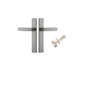 IVER Bronte Door Lever Handle On Rectangular Backplate | Passage Kit | 7 Finishes - Satin Nickel