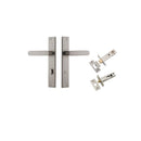 IVER Bronte Door Lever Handle On Rectangular Backplate | Separate Privacy Kit | 7 Finishes - Satin Nickel