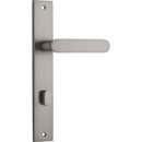 IVER Bronte Door Lever Handle On Rectangular Backplate | Privacy Lever Set Only | 7 Finishes - Satin Nickel