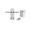 IVER Berlin Door Lever Handle On Rectangular Backplate | Entrance Kit (Key/Key) | 7 Finishes - Satin Nickel
