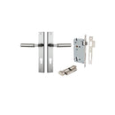 IVER Berlin Door Lever Handle On Rectangular Backplate | Entrance Kit (Key/Thumb) | 7 Finishes - Satin Nickel