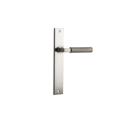 IVER Brunswick Door Lever Handle On Rectangular Backplate | Passage Lever Set Only | 6 Finishes - Satin Nickel