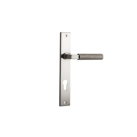 IVER Brunswick Door Lever Handle On Rectangular Backplate | Entrance Lever Set Only | 6 Finishes - Satin Nickel