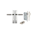 IVER Brunswick Door Lever Handle On Rectangular Backplate | Entrance Kit (Key/Key) | 6 Finishes - Satin Nickel