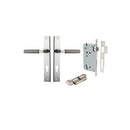IVER Brunswick Door Lever Handle On Rectangular Backplate | Entrance Kit (Key/Thumb) | 6 Finishes - Satin Nickel