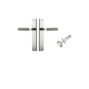 IVER Brunswick Door Lever Handle On Rectangular Backplate | Passage Kit | 6 Finishes - Satin Nickel