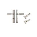 IVER Brunswick Door Lever Handle On Rectangular Backplate | Separate Privacy Kit | 6 Finishes - Satin Nickel