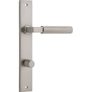IVER Brunswick Door Lever Handle On Rectangular Backplate | Privacy Lever Set Only | 6 Finishes - Satin Nickel