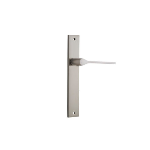 IVER Como Door Lever Handle On Rectangular Backplate | Passage Lever Set Only | 7 Finishes - Satin Nickel
