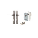 IVER Como Door Lever Handle On Rectangular Backplate | Entrance Kit (Key/Key) | 7 Finishes - Satin Nickel