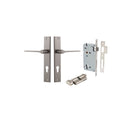 IVER Como Door Lever Handle On Rectangular Backplate | Entrance Kit (Key/Thumb) | 7 Finishes - Satin Nickel