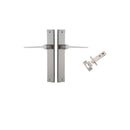 IVER Como Door Lever Handle On Rectangular Backplate | Passage Kit | 7 Finishes - Satin Nickel