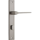 IVER Como Door Lever Handle On Rectangular Backplate | Privacy Lever Set Only | 7 Finishes - Satin Nickel