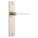IVER Como Door Lever Handle On Chamfered Backplate | Passage Lever Set Only | 7 Finishes - Satin Nickel