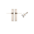IVER Como Door Lever Handle On Chamfered Backplate | Passage Kit | 7 Finishes - Satin Nickel