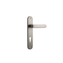 Iver Bronte Solid Brass Door Lever on Oval Backplate | Entrance Lever Set Only | 7 Finishes - Satin Nickel