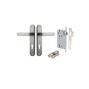 Iver Bronte Solid Brass Door Lever on Oval Backplate | Entrance Kit (Key/Key) | 7 Finishes - Satin Nickel