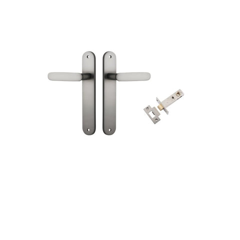Iver Bronte Solid Brass Door Lever on Oval Backplate | Passage Kit | 7 Finishes - Satin Nickel