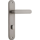 Iver Bronte Solid Brass Door Lever on Oval Backplate | Privacy Lever Set Only | 7 Finishes - Satin Nickel