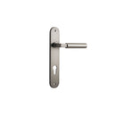 Iver Berlin Solid Brass Door Lever on Oval Backplate | Entrance Lever Set Only | 7 Finishes - Satin Nickel