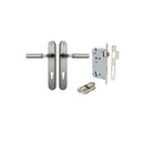Iver Berlin Solid Brass Door Lever on Oval Backplate | Entrance Kit (Key/Key) | 7 Finishes - Satin Nickel