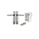Iver Berlin Solid Brass Door Lever on Oval Backplate | Entrance Kit (Key/Thumb) | 7 Finishes - Satin Nickel