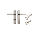 Iver Berlin Solid Brass Door Lever on Oval Backplate | Separate Privacy Kit | 7 Finishes - Satin Nickel