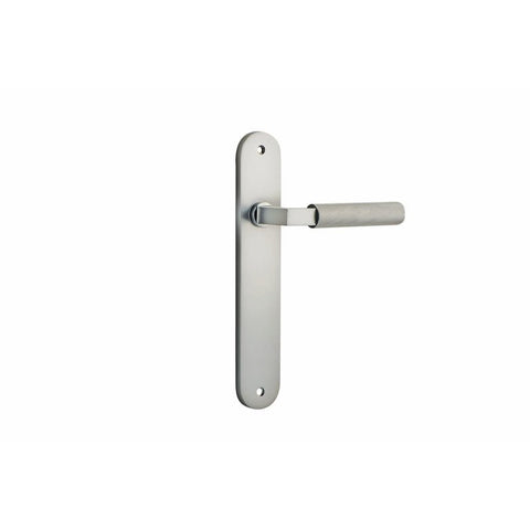 Iver Brunswick Solid Brass Door Lever on Oval Backplate | Passage Lever Set Only | 6 Finishes - Satin Nickel