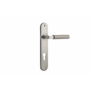 Iver Brunswick Solid Brass Door Lever on Oval Backplate | Entrance Lever Set Only | 6 Finishes - Satin Nickel
