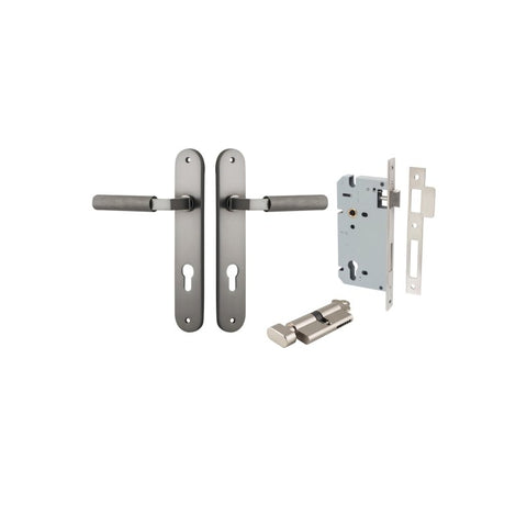 Iver Brunswick Door Lever Handle On Oval Backplate - primehardware