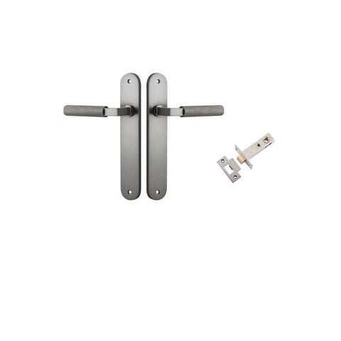 Iver Brunswick Solid Brass Door Lever on Oval Backplate | Passage Kit | 6 Finishes - Satin Nickel