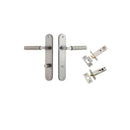 Iver Brunswick Solid Brass Door Lever on Oval Backplate | Separate Privacy Kit | 6 Finishes - Satin Nickel
