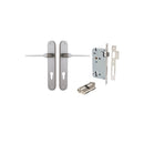 IVER Como Door Lever Handle On Oval Backplate | Entrance Kit (Key/Key) | 7 Finishes - Satin Nickel