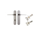 IVER Como Door Lever Handle On Oval Backplate | Separate Privacy Kit | 7 Finishes - Satin Nickel