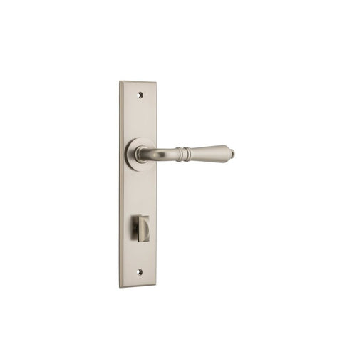Iver Sarlat Door Lever Handle On Chamfered Backplate - primehardware