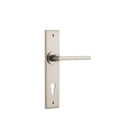 Iver Baltimore Door Lever Handle on Chamfered Backplate | Entrance Lever Set Only | 7 Finishes - Satin Nickel