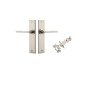 Iver Baltimore Door Lever Handle on Chamfered Backplate | Passage Kit | 7 Finishes - Satin Nickel
