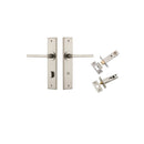 Iver Baltimore Door Lever Handle on Chamfered Backplate | Separate Privacy Kit | 7 Finishes - Satin Nickel