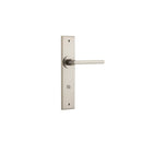 Iver Baltimore Door Lever Handle on Chamfered Backplate | Privacy Lever Set Only | 7 Finishes - Satin Nickel