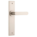 IVER Bronte Door Lever Handle On Chamfered Backplate | Passage Lever Set Only | 7 Finishes - Satin Nickel