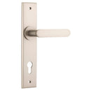 IVER Bronte Door Lever Handle On Chamfered Backplate | Entrance Lever Set Only | 7 Finishes - Satin Nickel