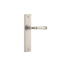 IVER Verona Door Lever Handle On Chamfered Backplate | Passage Lever Set Only | 9 Finishes - Satin Nickel
