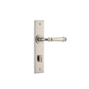 IVER Verona Door Lever Handle On Chamfered Backplate | Privacy Lever Set Only | 9 Finishes - Satin Nickel