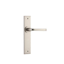 IVER Annecy Door Lever Handle On Chamfered Backplate | Passage Lever Set Only | 9 Finishes - Satin Nickel