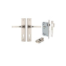 IVER Annecy Door Lever Handle On Chamfered Backplate | Entrance Kit (Key/Key) | 9 Finishes - Satin Nickel