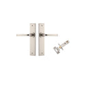 IVER Annecy Door Lever Handle On Chamfered Backplate | Passage Kit | 9 Finishes - Satin Nickel