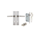 Iver Berlin Door Lever Handle On Chamfered Rectangular Backplate - primehardware
